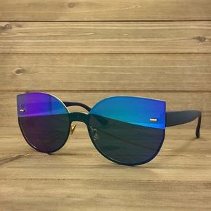 O2 Eyewear 7076 One Piece Rimless Sunglasses(TQ)